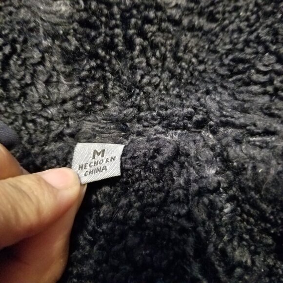 Levi's Women Navy Hooded Jacket Cotton Medium Sherpa Interior Parka Coat Anorak - Picture 6 of 10